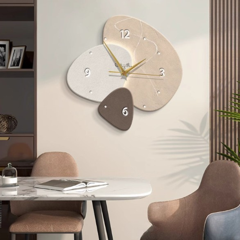 Wanduhr Skandinavischer Stil Uhrwerk Modern Beige Organisches Design 40cm | Restfield