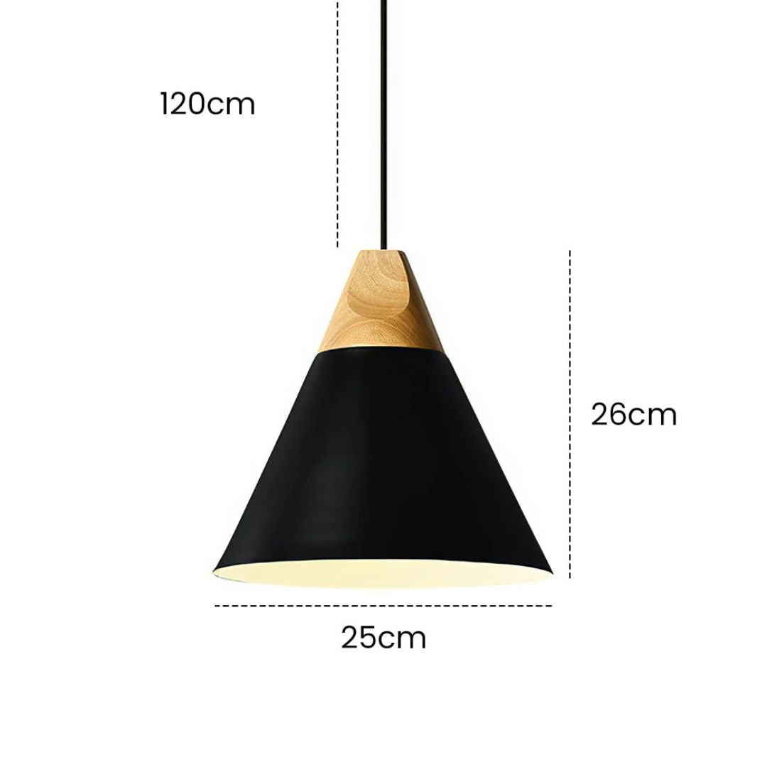 Suspension bois aluminium E27 colorée salle à manger salon cuisine lampe design moderne | Restfield
