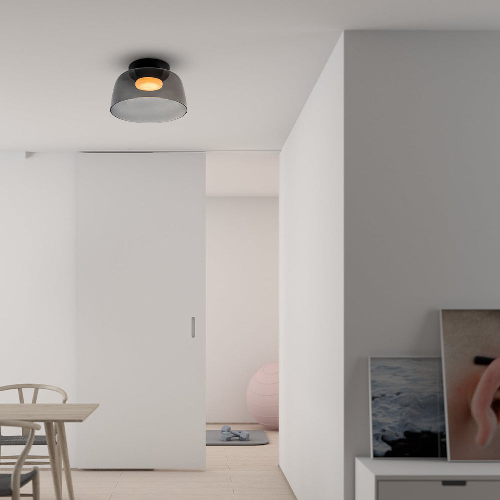 Design Glazen Plafondlamp met Gelaagde Structuur — Elegant Lichtspel voor Eetkamer, Woonkamer en Slaapkamer | Sansoti