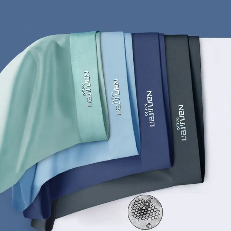 Herren-Boxershorts 4er-Pack aus Ice Silk, atmungsaktive Graphen-Unterwäsche mit elastischem Bund, komfortabel für jeden Tag | Sansoti