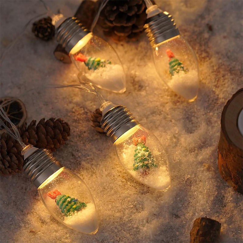 LED-Lichterkette mit Weihnachtsfiguren 10 Lämpchen USB-Anschluss Festbeleuchtung Stimmungsvolle dekorative Lichter für Innenräume | Sansoti