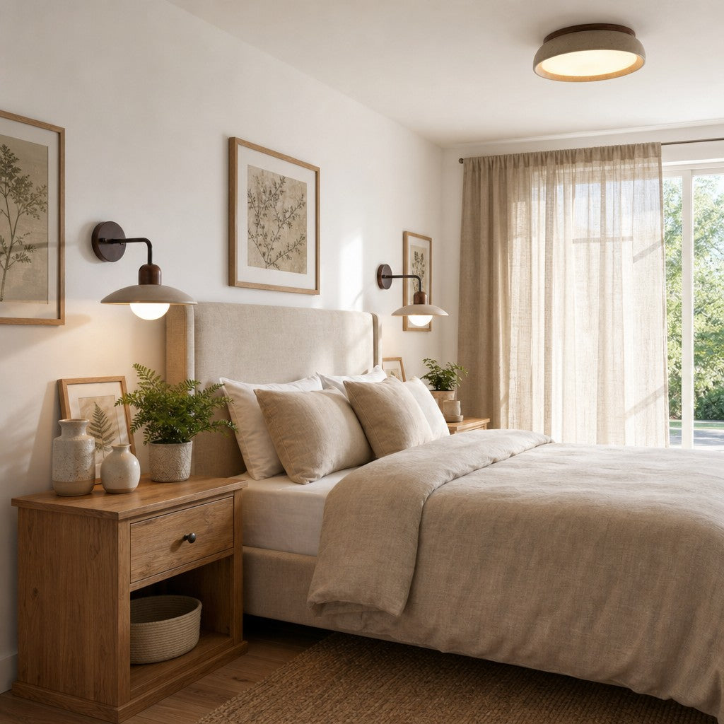 Plafondlamp Travertijn Sculptuur Beige Natuursteen 30cm 43cm Scandinavisch Warm Licht | Sansoti