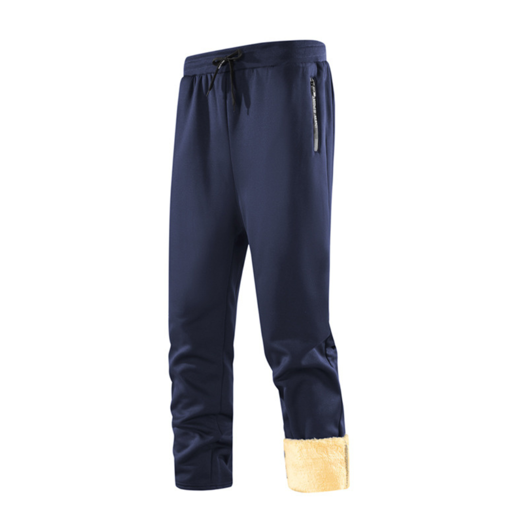 Gefütterte Jogginghose mit Sherpa-Innenfutter Winterhose Fleece-Reißverschlusstaschen Elastischer Bund Komfort | Sansoti