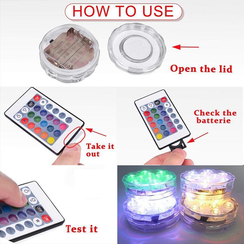 Onderwaterlamp RGB op afstandsbediening met zuignap 13 LED voor zwembad jacuzzi aquarium spa waterproof verlichting | Sansoti