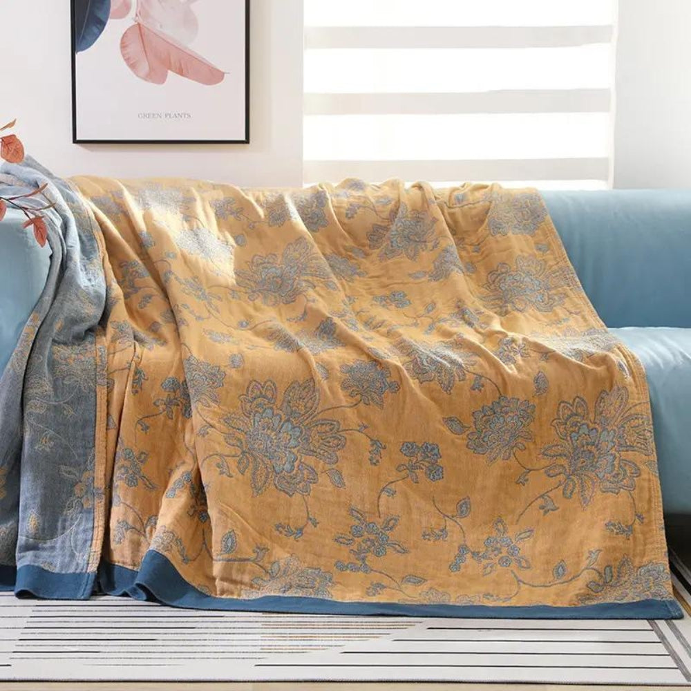 Jacquard Bloemendeken All-Season Ademend Licht Plaid Bedhoes Woonkamer Slaapkamer Decoratief Comfort | Sansoti