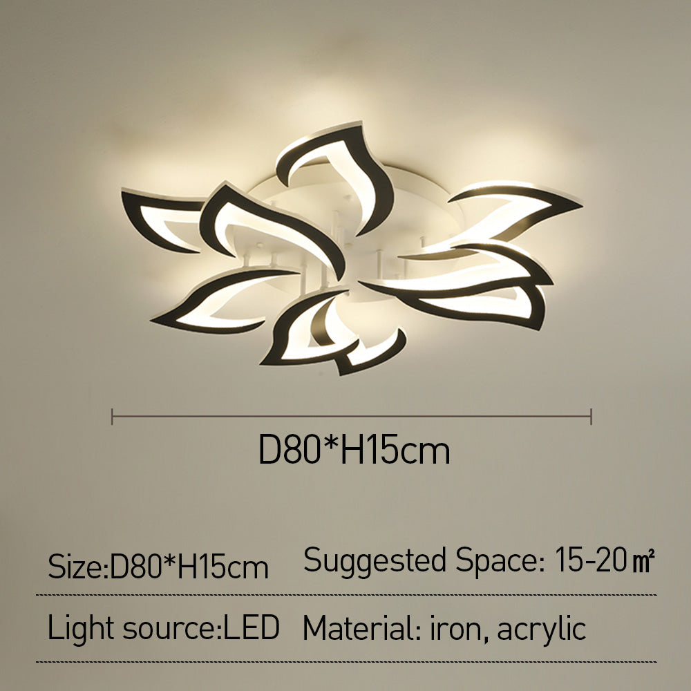Lovela Flower Deckenleuchte LED 3200 Lumen Schwarz Wohnzimmer Schlafzimmer Design Deckenleuchte modern | Restfield
