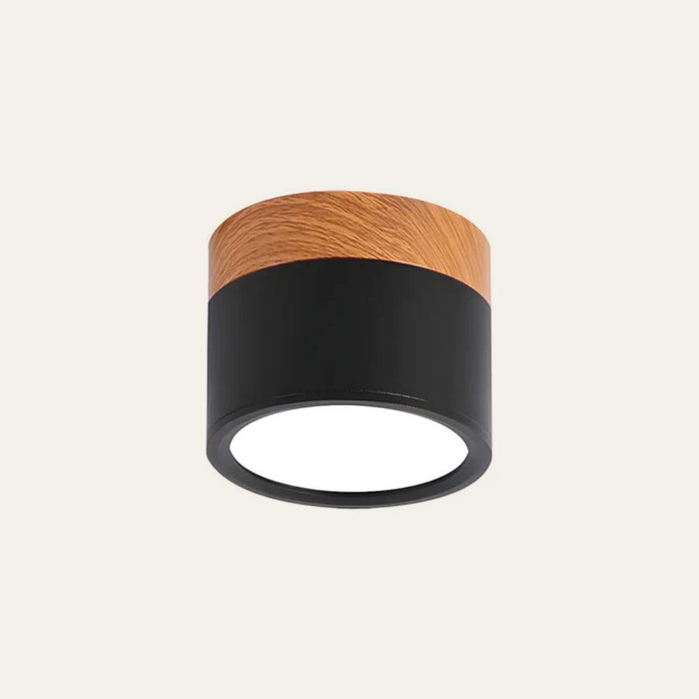 Cylinder kleine Deckenleuchte LED Holz modern Decke Flur Wohnzimmer kompakt Design | Restfield