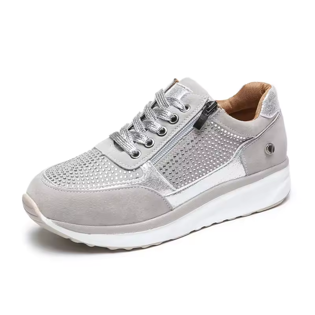 Damen-Wanderschuhe mit seitlichem Reißverschluss, gefütterter Innensohle, hohem Tragekomfort, für den Alltag, stilvolles Design, leger | Sansoti