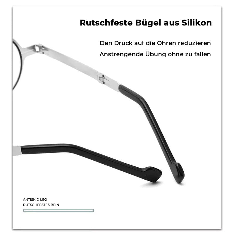 Vouwbare Leesbril met Blauwlichtfilter Titanium Rond en Vierkant Ultralicht Compact 19g Oogbescherming | Sansoti