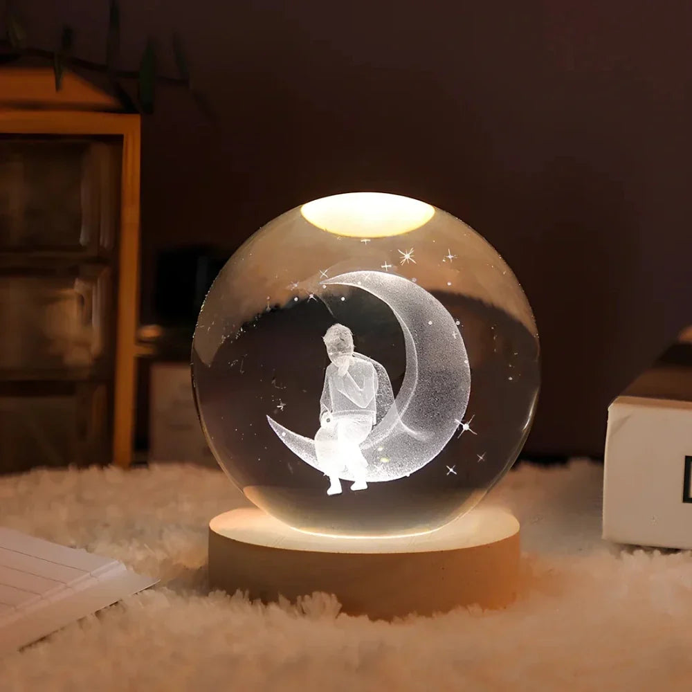 Kristallkugellampe mit farbiger LED-Beleuchtung | Dekorative Stimmungsbeleuchtung für Wohnzimmer und Schlafzimmer | Sansoti