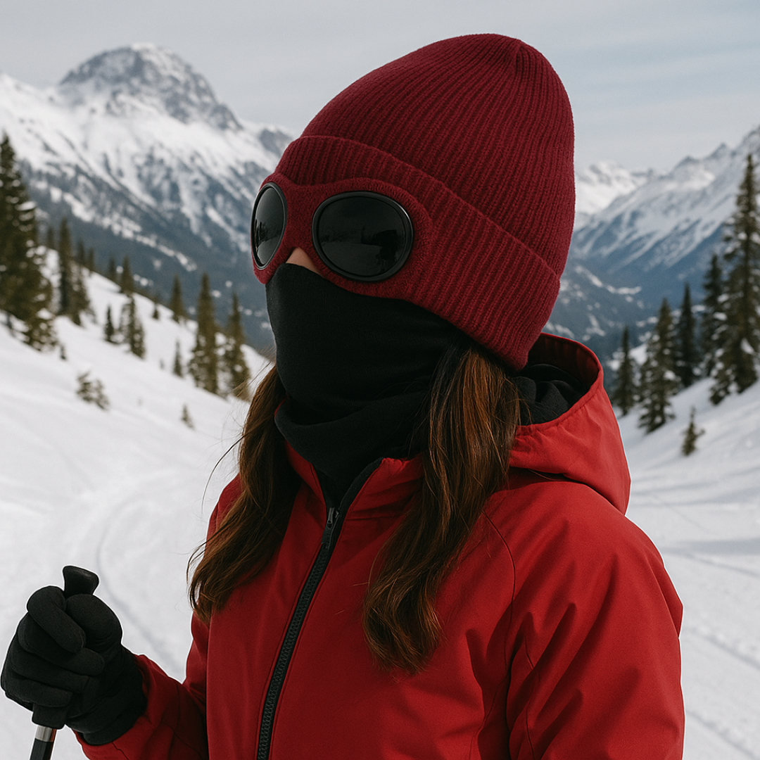 Gebreide Wintermuts met Opklapbare Bril Unisex Warm Winddicht Polyester Elastisch Skiën Outdoor One Size | Sansoti