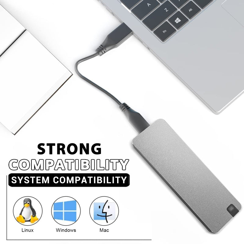 Externe SSD Schijf Draagbaar met Aluminium Behuizing Grijs Rood Blauw 1TB 2TB 4TB 8TB Snelle USB 3.2 Gegevensopslag Veilige Data Back-up Zakformaat Externe Harde Schijf Reisbestendig | Sansoti
