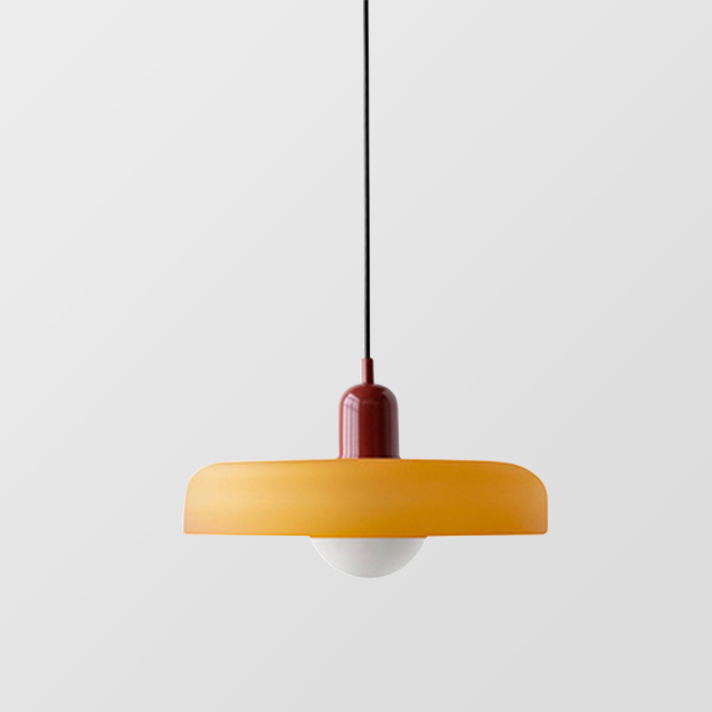 Glazen Hanglamp Bauhausstijl Gekleurd Glas Rond Ø25-35cm E27 Verstelbaar Eettafel Plafondlamp Retro Design | Sansoti