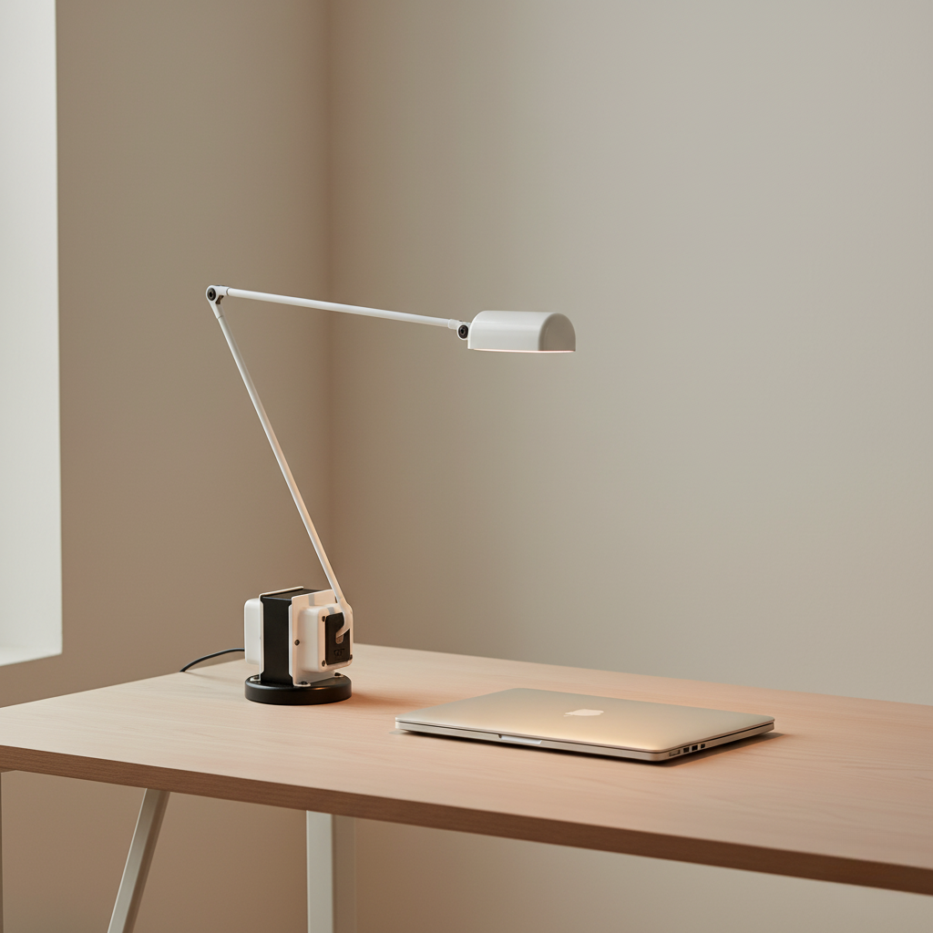 Adjustable LED Desk Lamp with Articulated Arm Black White Red Yellow Nickel Dimmable Table Lighting Work Lamp | Sansoti