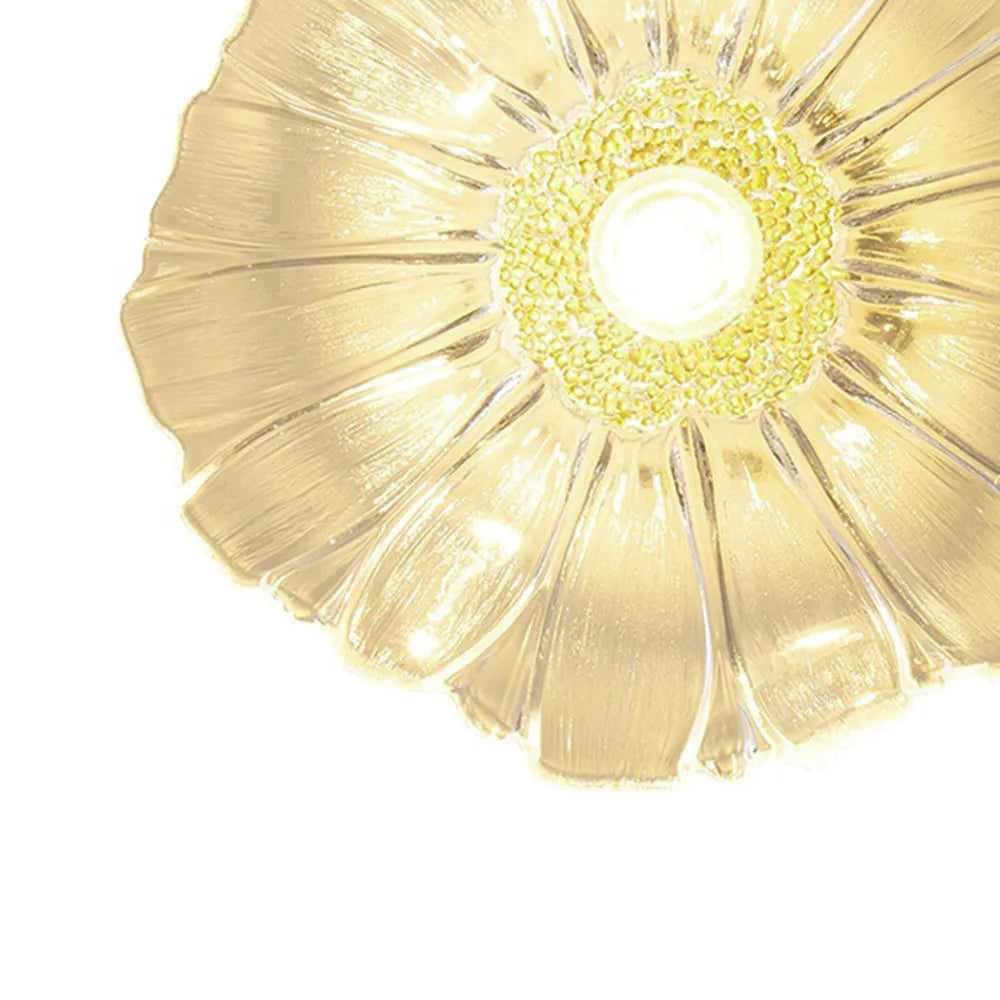 Glas-Blumen-Decken- und Hängeleuchte mit Messing-Innenlicht im Retro-Design für Esszimmer und Schlafzimmer | Sansoti