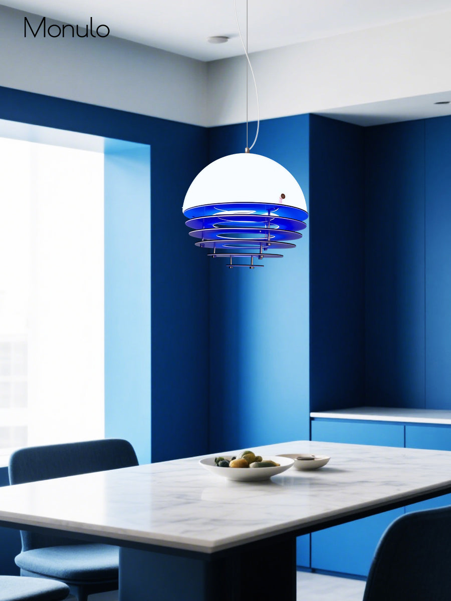 Stijlvolle Hanglamp Bauhaus Design Oranje-Wit Sfeerverlichting voor Moderne Interieurs | Sansoti