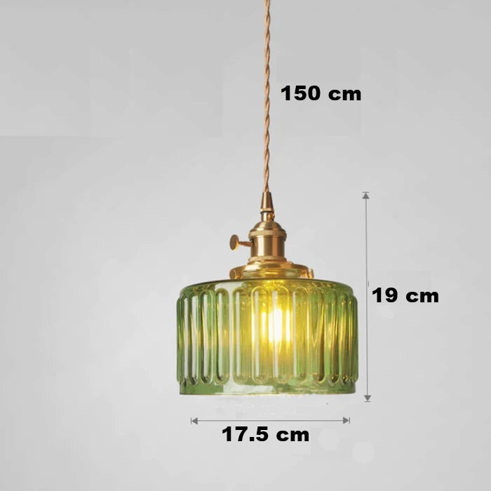 Crystal Glass Pendant Light Cylindrical Shape Adjustable Height Vintage Style Living Room Dining Room Hallway Ambient Lighting | Sansoti