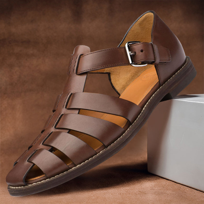 Leren Sandalen Heren – Ademend Zomerschoeisel met Zachte Zool – Bruin Wit Zwart Navy Koffie – Maat 38-47 | Sansoti