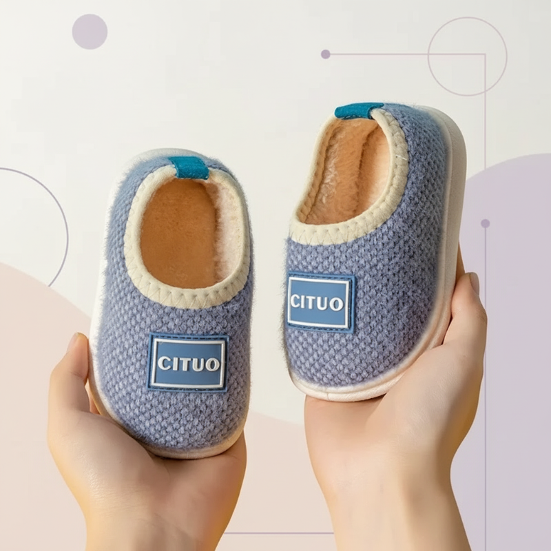 Pantoufles d’hiver douces pour enfants avec semelle antidérapante, doublure chaude, confort, chaussures d’intérieur pour tout-petits et enfants d’âge préscolaire | Sansoti