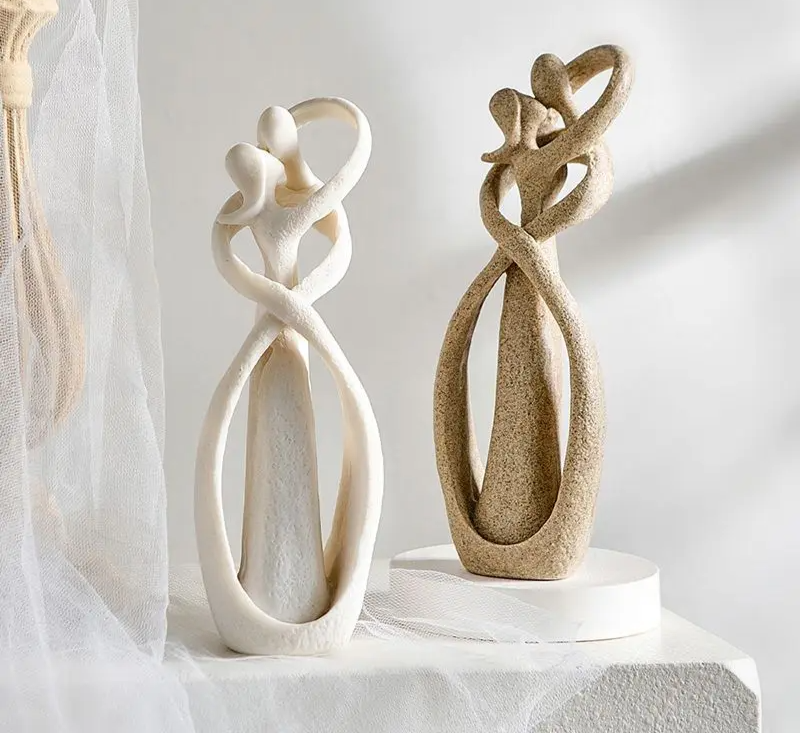 Sculpture Abstraite d’Amour en Grès – Décoration Sculpturale pour Intérieur | Restfield