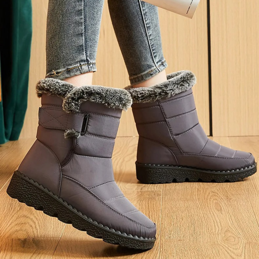 Lined Women's Boots Water-Repellent with Sturdy Grip Velcro Comfortable for Winter Walking and Snow | Sansoti