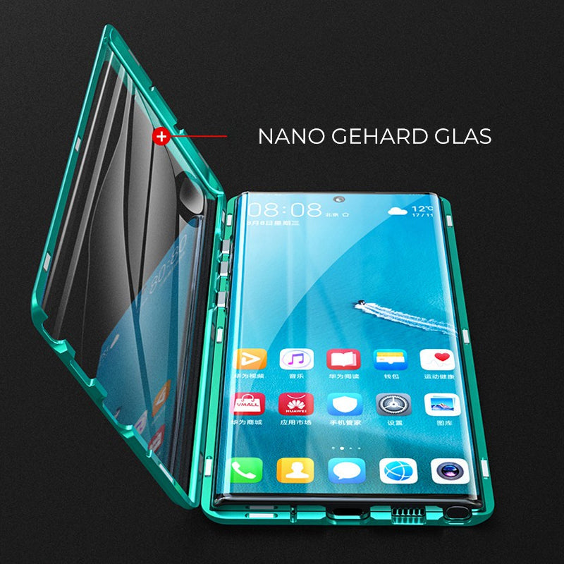 Magnetische Telefoonhoes Gehard Glas Dubbelzijdig voor Samsung | Volledige Bescherming Metalen Frame | Sansoti