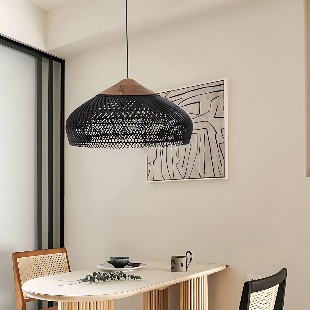 Hanglamp Rattan Bamboe Handgevlochten Bohemian Retro E27 Ø40 Ø60 Eetkamer | Sansoti