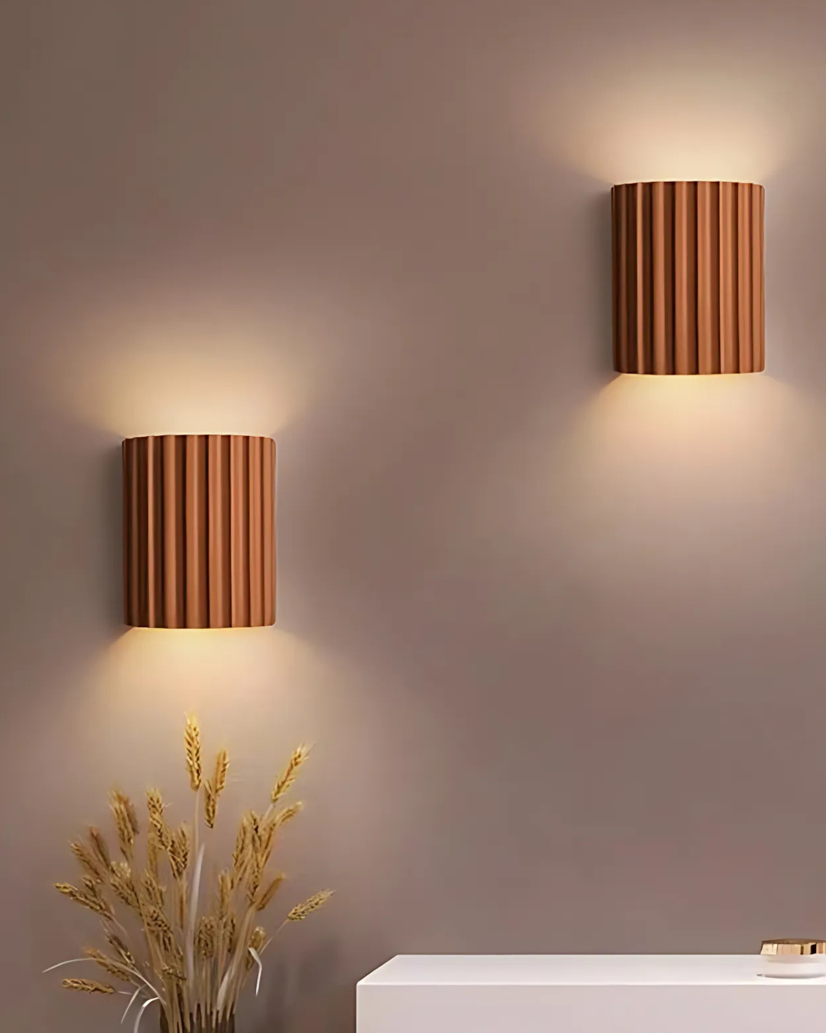 Wandlamp Ribbelstructuur Groen Met Tweezijdige Lichtbundel Voor Sfeervolle Ruimtes | Sansoti
