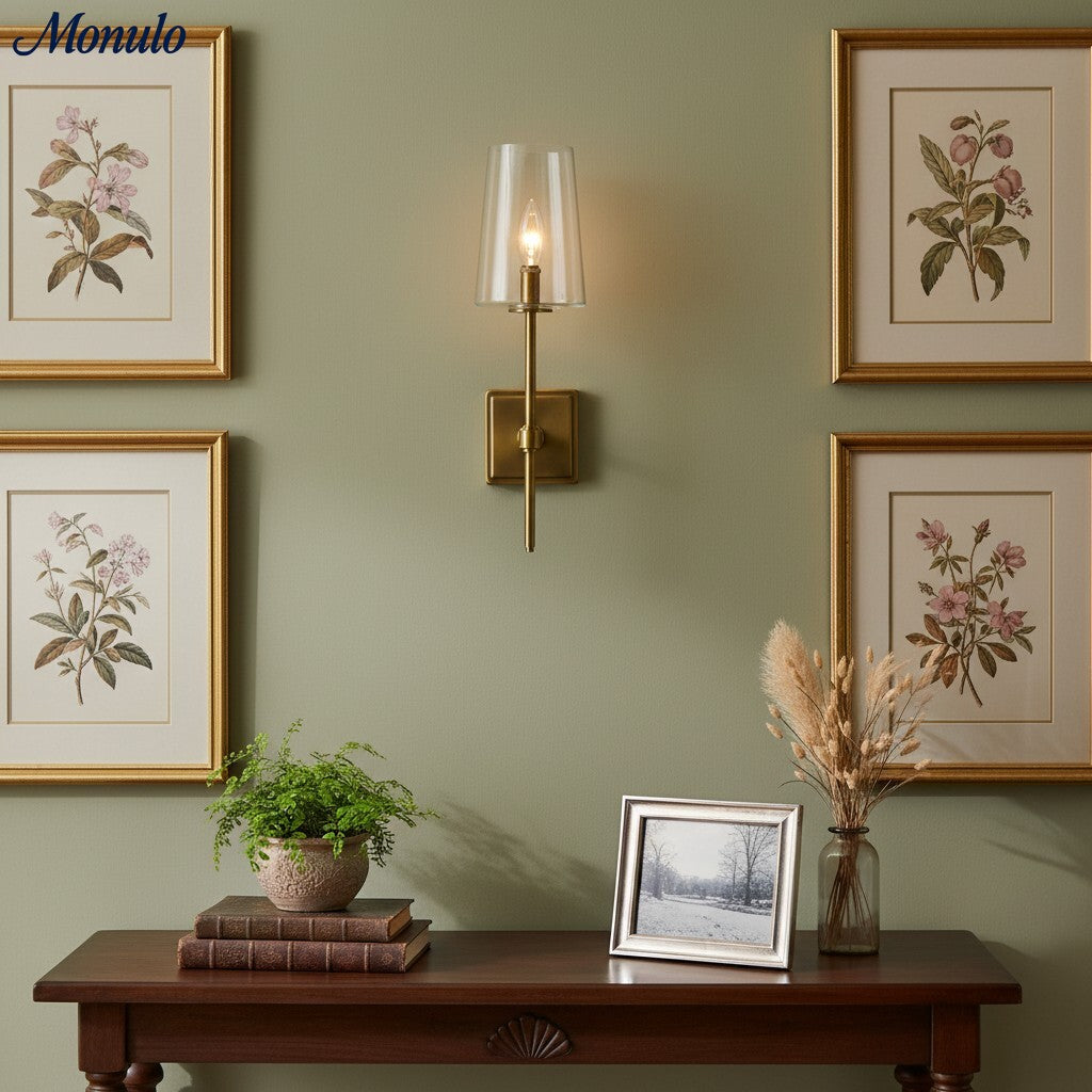 Glazen Wandlamp met Helder Glas – Enkelvoudige tot Drievoudige Configuratie – Elegante Badkamerverlichting | Sansoti