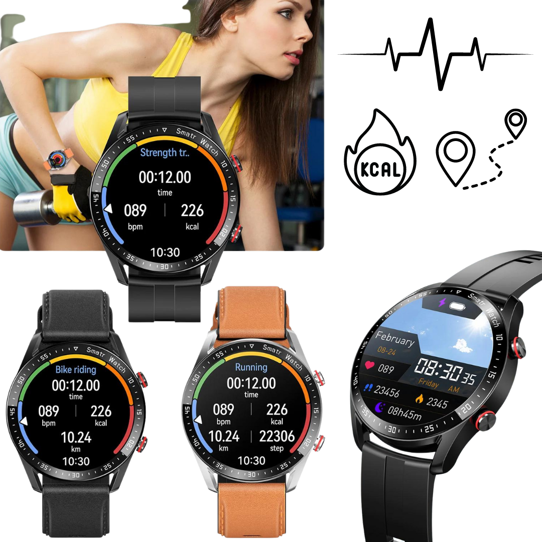 Smartwatch mit Lautsprecher, Bluetooth und Fitnessfunktionen – Luxuriöses Design für Sport und Alltag | Sansoti