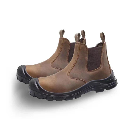 Orthopedische Werkschoenen Leer Veiligheidsneus Antislip PU-zool Schokdempend Bouw Industrie Magazijn | Sansoti