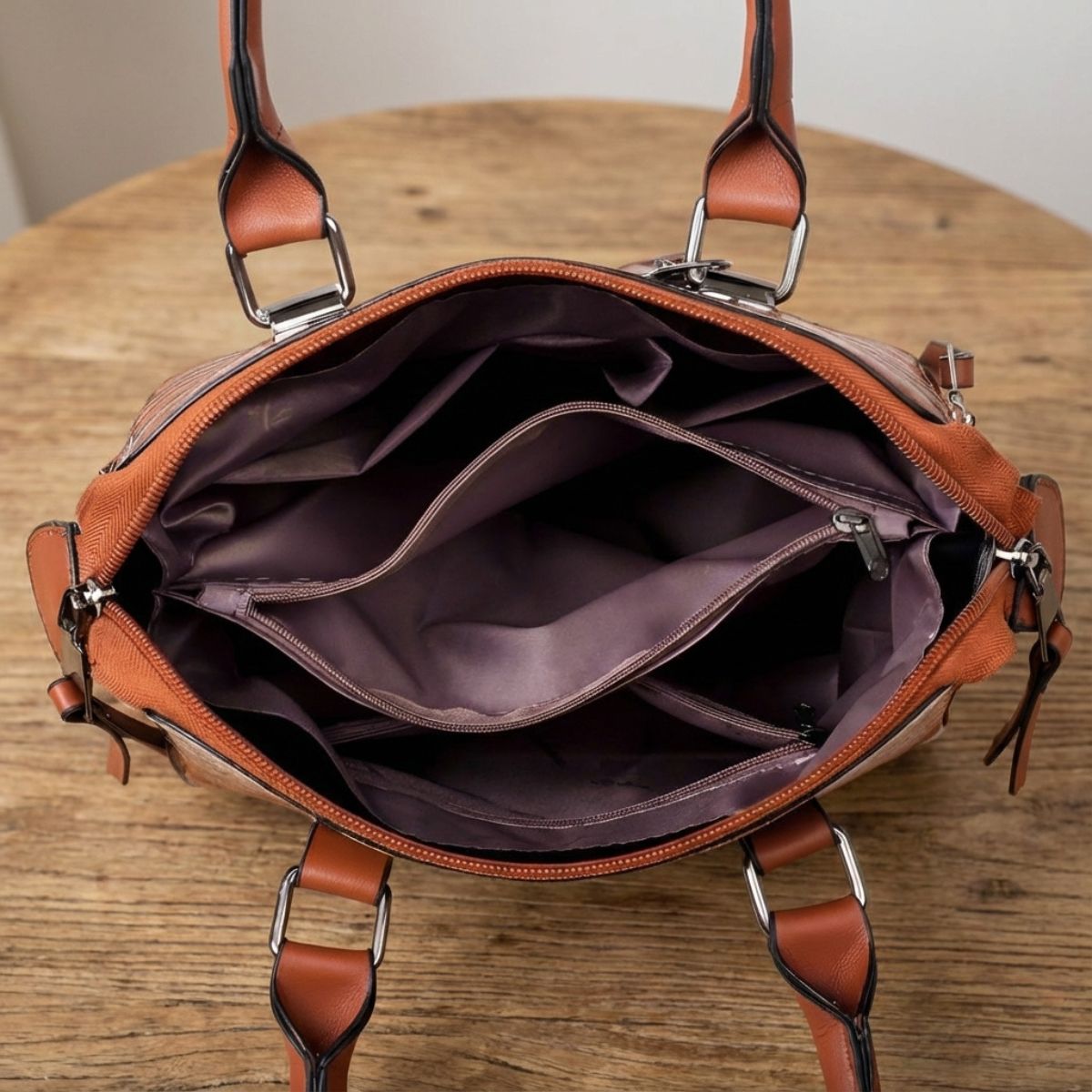 Vierdelige Leren Tassenset Dames Handtas Schoudertas Portemonnee Compacte Tas Kunstleer Elegant Praktisch | Sansoti