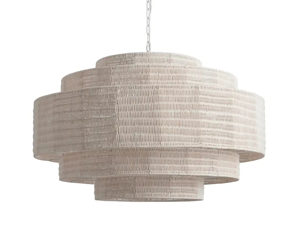 Lustre en rotin tressé, structure en fer à plusieurs niveaux, hauteur réglable, suspension pour éclairage de salle à manger et de salon | Sansoti