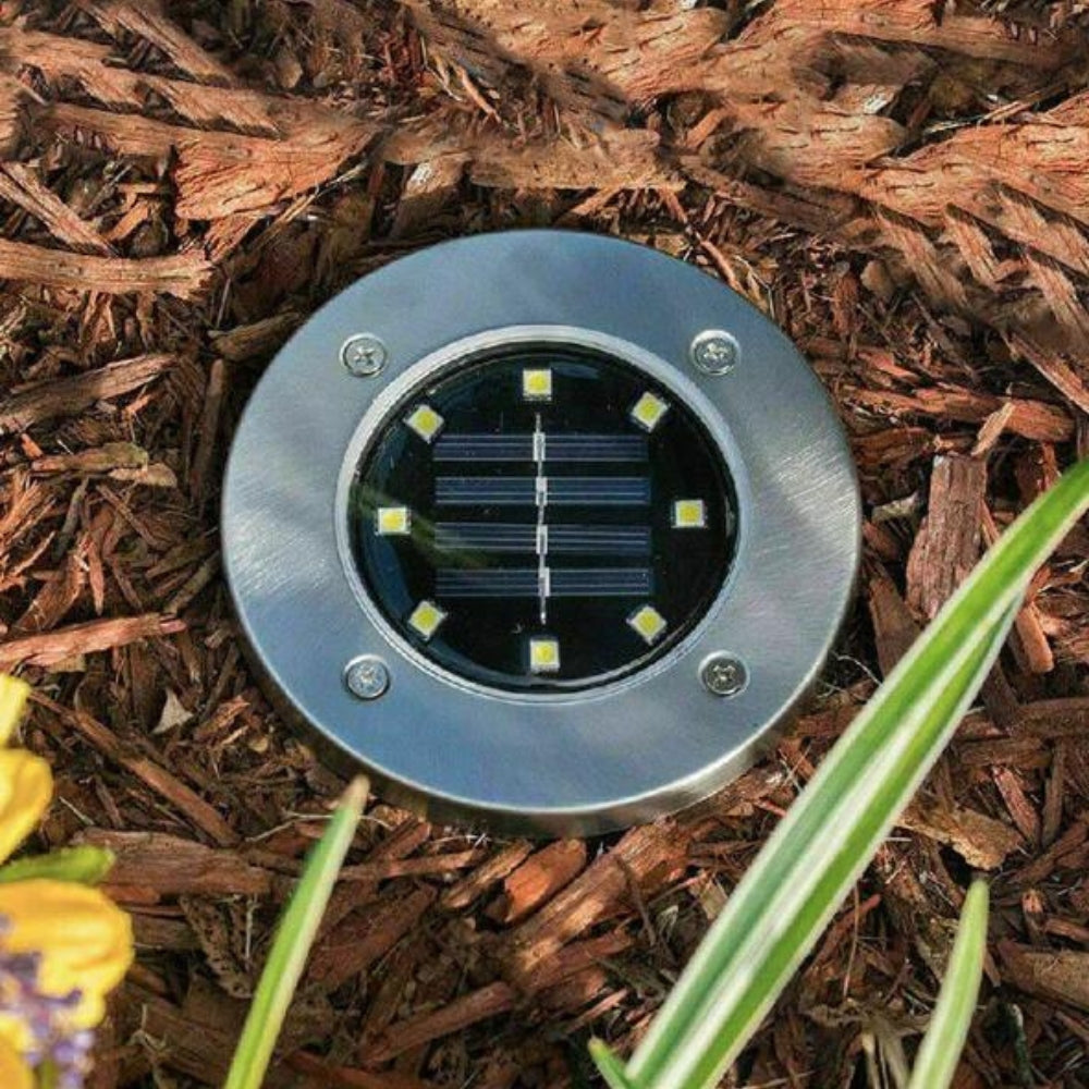 Solar-powered in-ground spotlight set for garden path lighting, outdoor terrace, lawn, driveway, LED lights, garden lighting | Sansoti