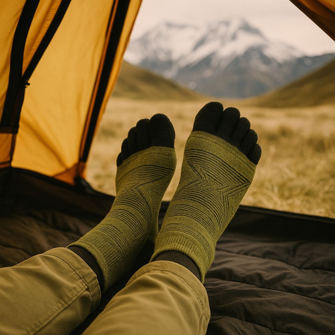 Chaussettes à cinq orteils pour homme en laine mérinos, thermiques et chaudes – Chaussettes de randonnée pour sports d’hiver avec orteils séparés, pour activités de plein air | Sansoti