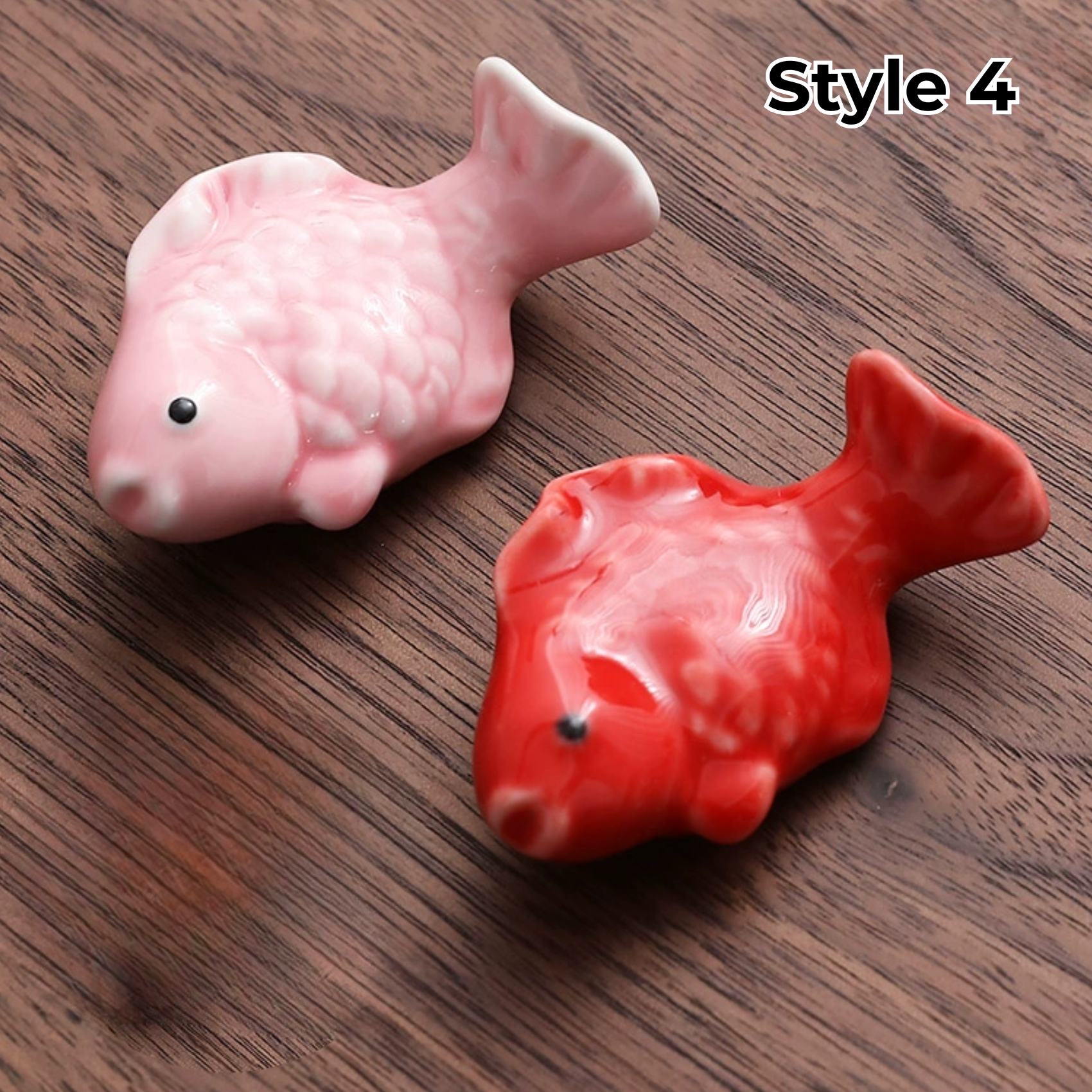 Support à baguettes en céramique avec motifs animaux et fruits – Lot de 3 | Sansoti