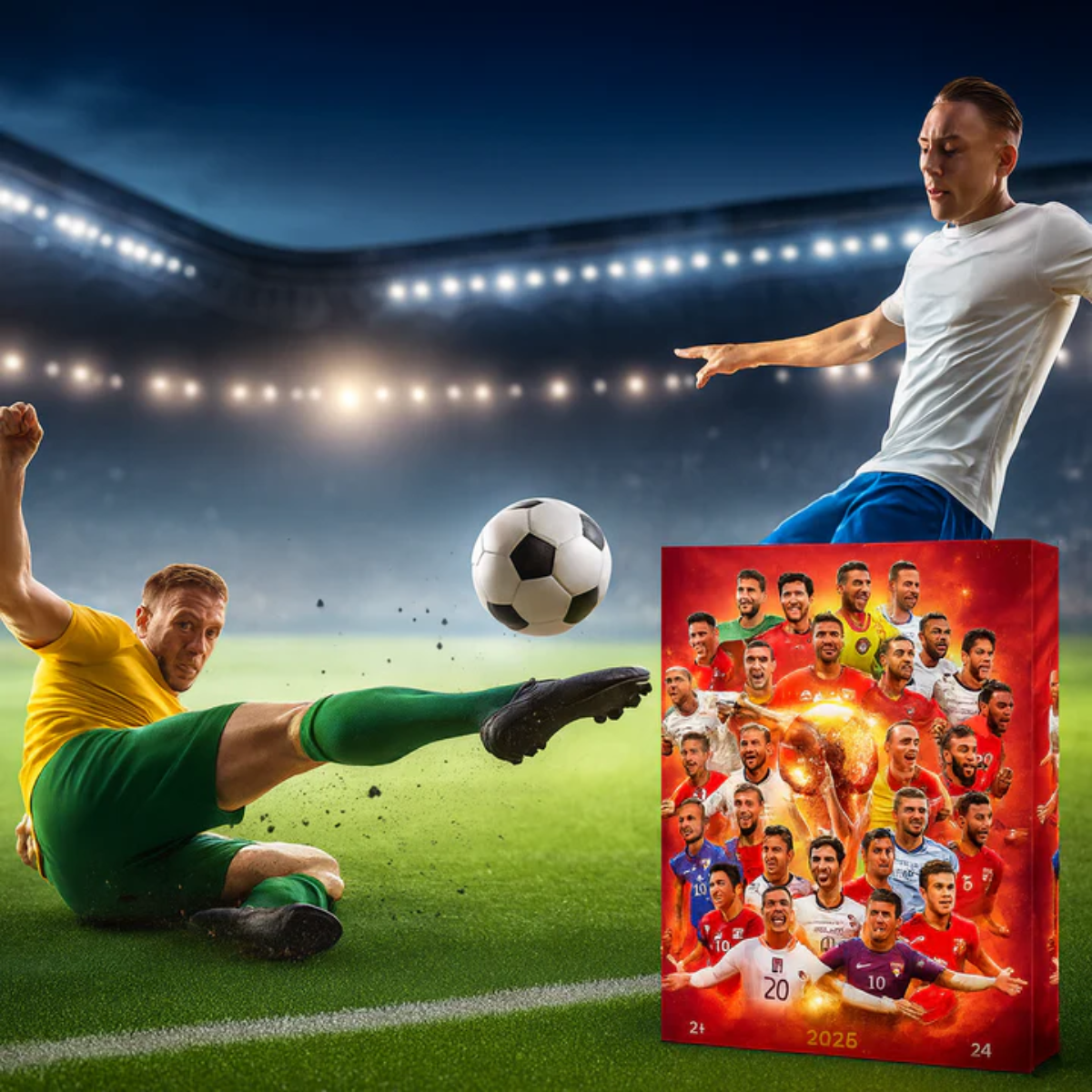 Football Advent Calendar 24 Surprises Toy Figures December Countdown for Children Collectible Christmas Gift | Sansoti