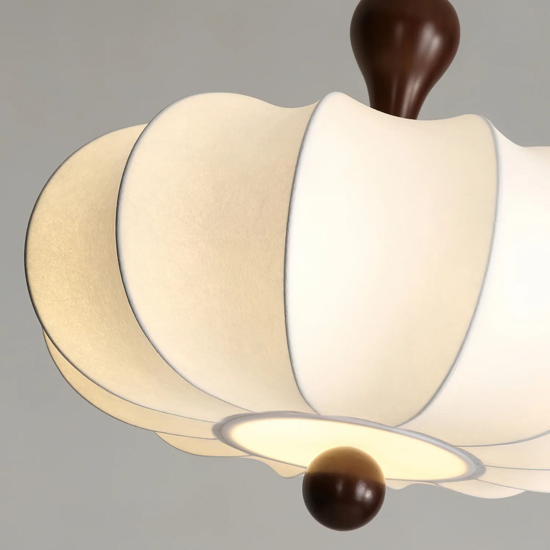Hanglamp Stof Walnoothout Wit Eettafel Woonkamer Japandi Hanglamp Stoffen Lampionlamp Hal | Sansoti