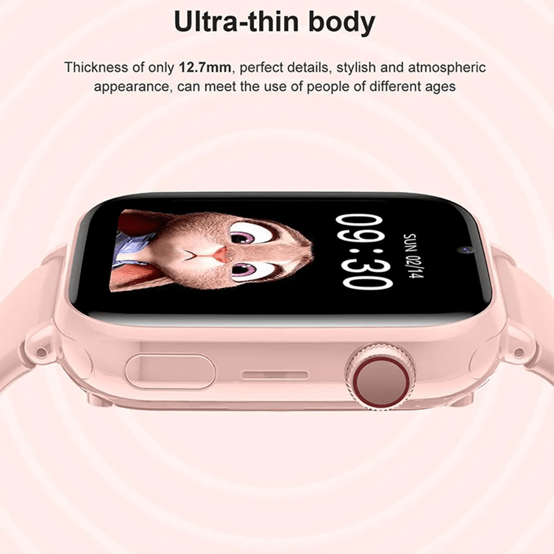 Slimme Kinderhorloge met 4G Videobellen en GPS-Tracking Roze Zwart Wit | Sansoti