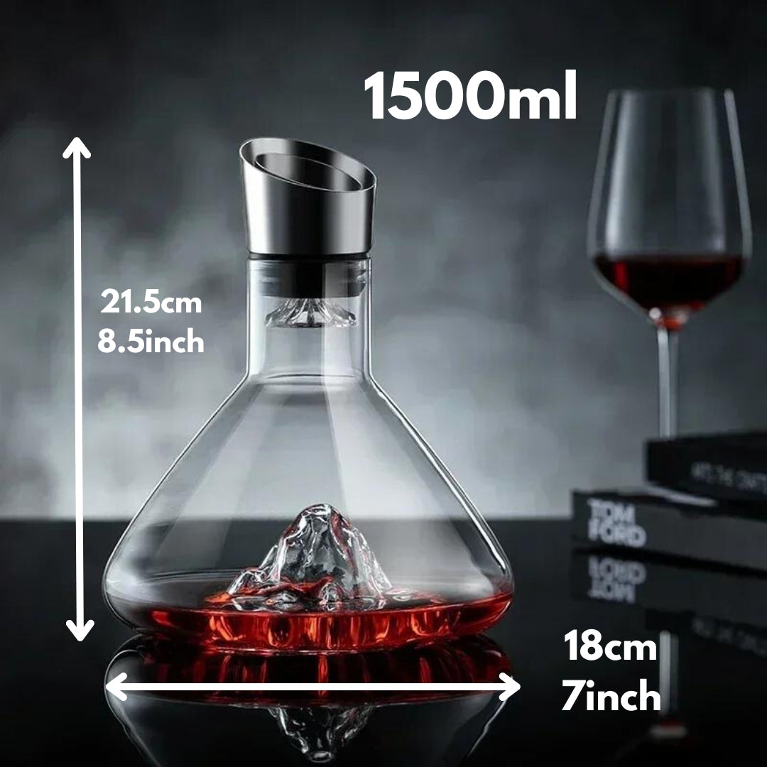 Wijnkaraf met Ijsberg Design – Kristalglas Decanter met 12-Kanaals Beluchtingssysteem voor Optimale Wijnsmaak | Sansoti