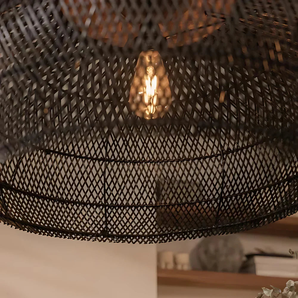 Rotan Hanglamp Boho Natuur Ø40 Ø50 Ø60 Zwart Of Naturel LED | Sansoti