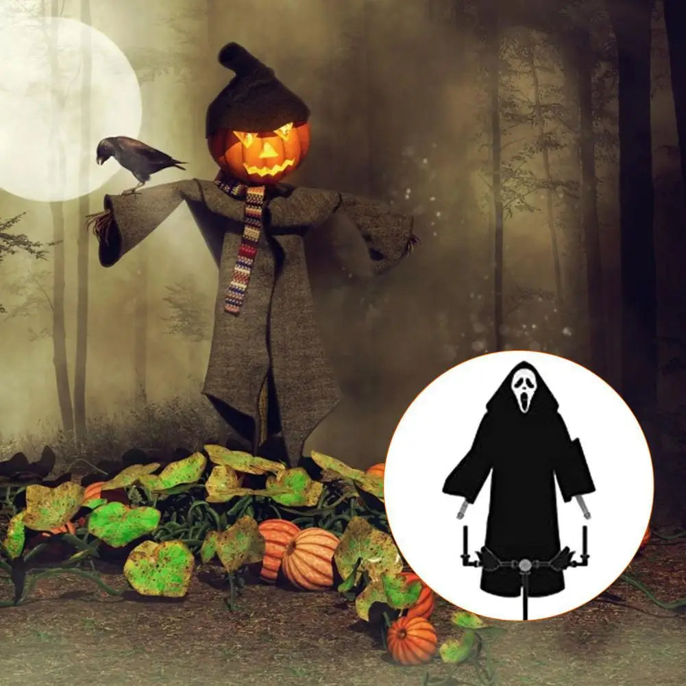 Hanging Horror Ghost Figure XXL – Creepy Halloween Decoration with Mask and Cloak for Garden and Party | Sansoti