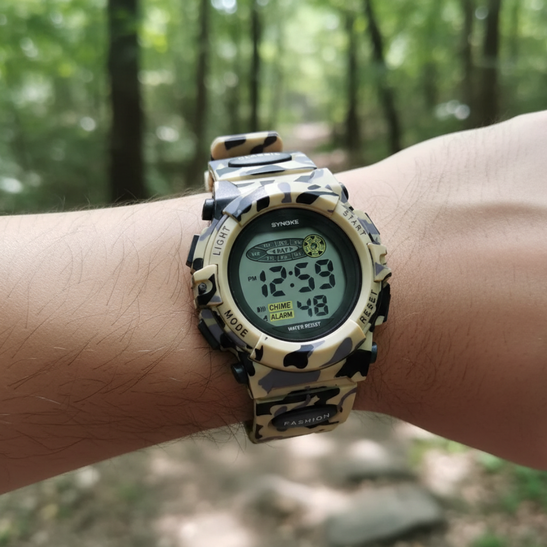 Digitaal Kinderhorloge Waterdicht & Stoßvastig – Datum Alarm Stopwatch Functie – Leerzame Sportuhr met Verlichting – PU Siliconen Band Jongens Meisjes 6-15 Jaar | Sansoti