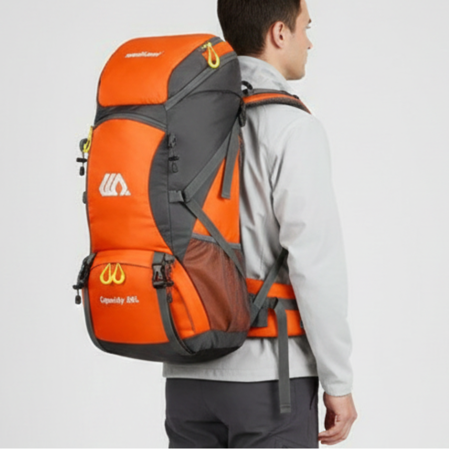 Sac à dos outdoor 50 L avec compartiment à chaussures, dos respirant, ceinture abdominale réglable et imperméable pour trekking | Sansoti