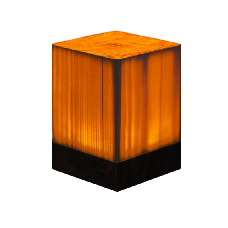 LED Tafellamp Oplaadbaar Touch Dimbaar Houtlook Sfeerlamp Slaapkamer Bureau Draadloos Warm Licht Nachtlampje | Sansoti