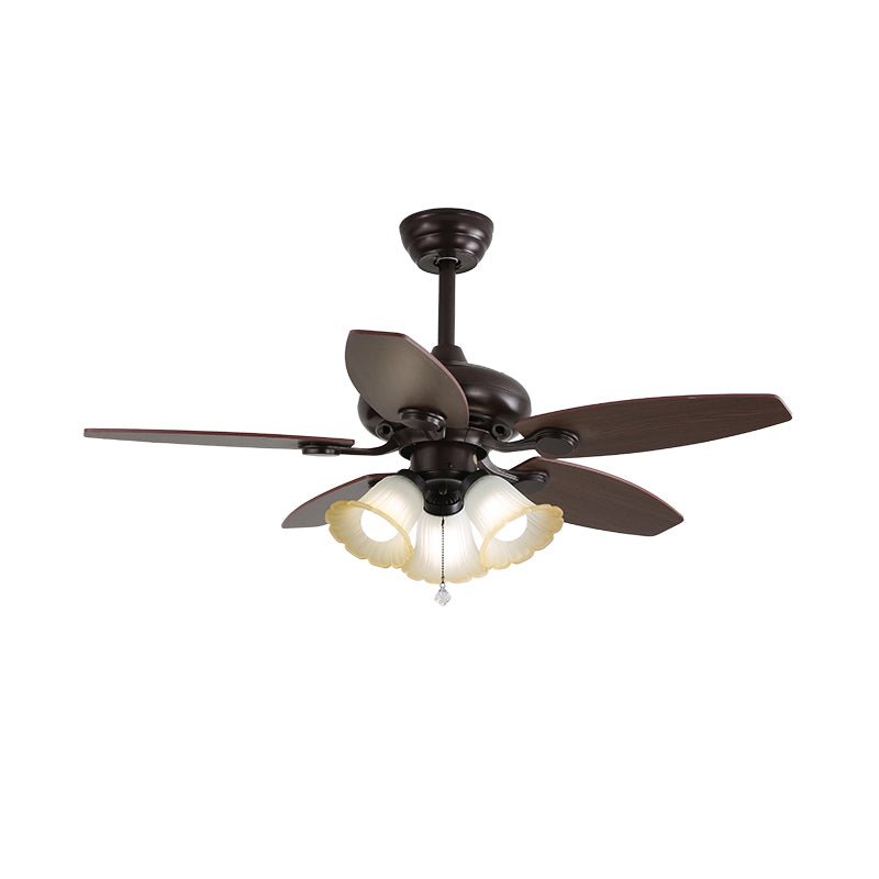 Plafondventilator met Verlichting en Afstandsbediening Klassiek Hout en Glas Ø107cm | Sansoti