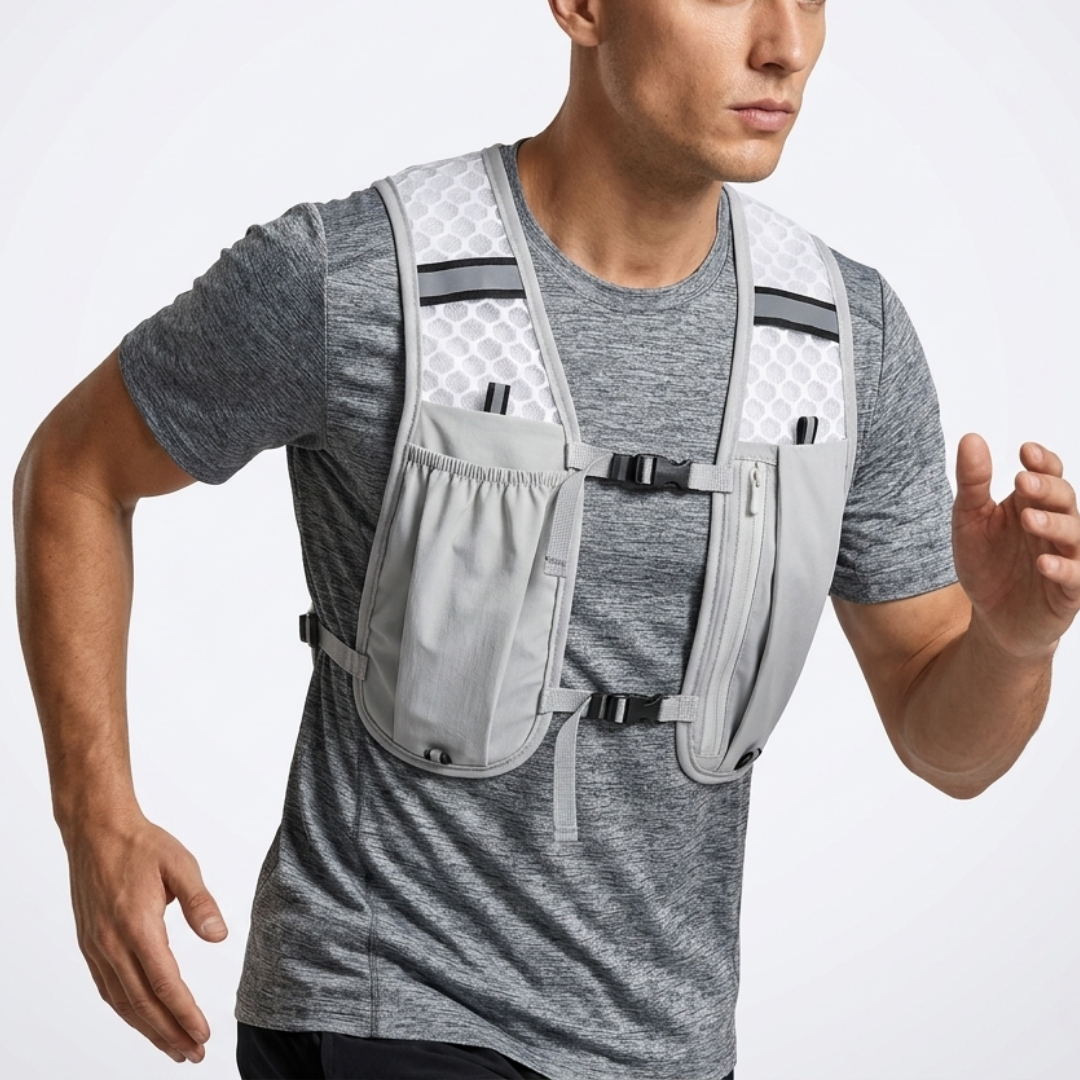 Laufweste mit 5-Liter-Hydration, ultraleicht, Trailrunning-Marathon, Laufsport, Schwarz Grau Grün | Sansoti