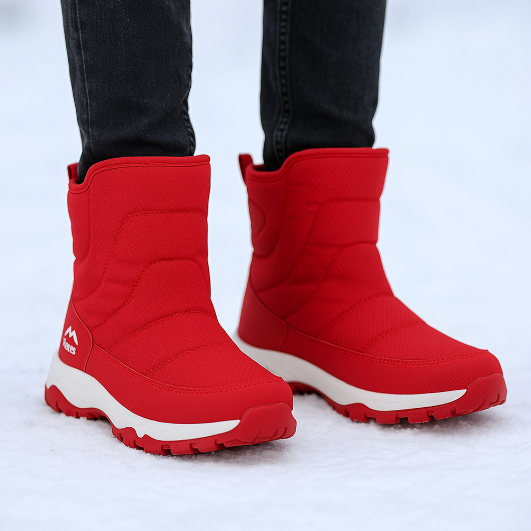 Waterdichte Dameslaarzen Warm Gevoerd Plush Winter Snowboots Antislip Zool Enkellaars Ritssluiting Winterschoenen | Sansoti