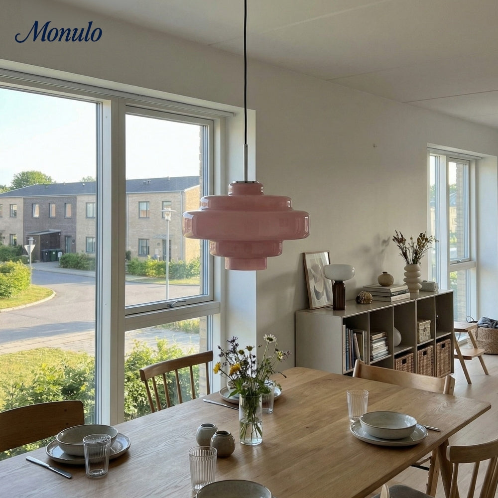 Gekleurde Glazen Hanglamp met Verstelbare Ophanging – Moderne Lichtpunt voor Eetkamer Keuken Woonkamer | Sansoti