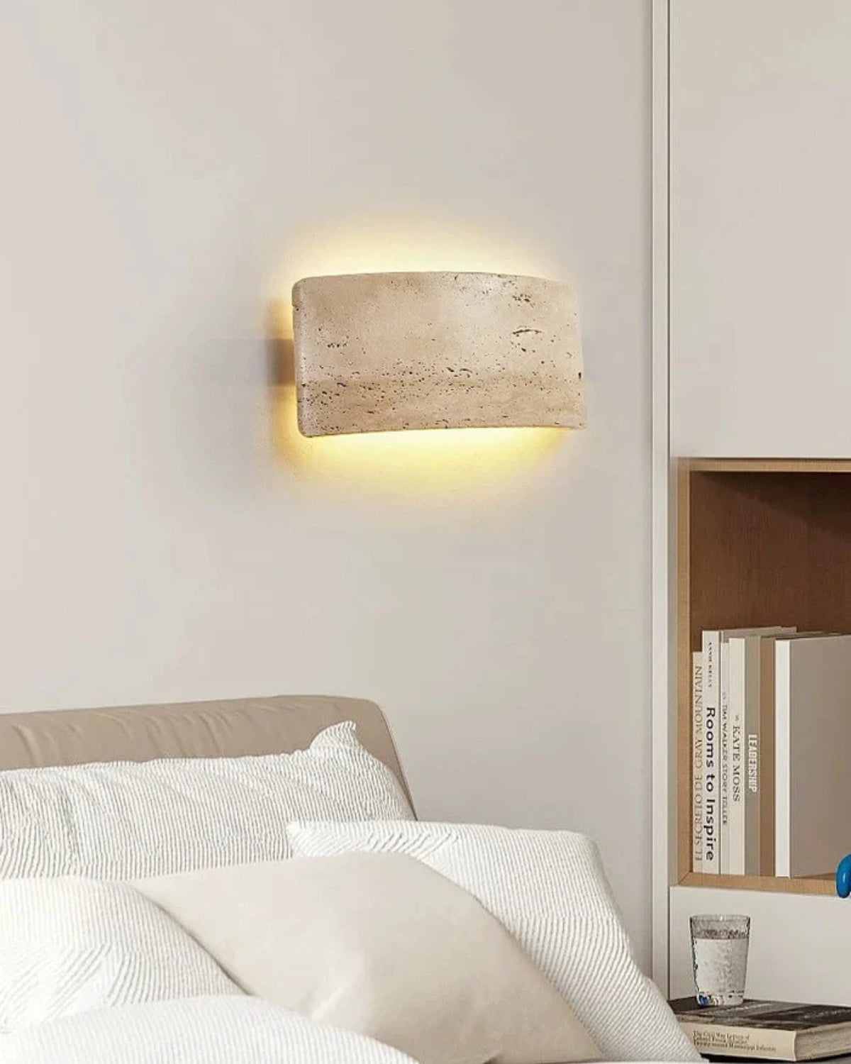 Travertin Wandlamp Modern Design met Warm LED-Licht voor Binnen en Buiten 12x25cm Waterdicht | Sansoti